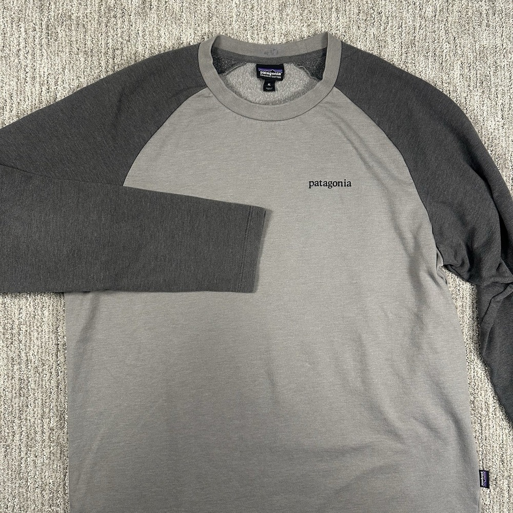 Patagonia Sweatshirt Men Xl Gray Crew Pullover Outdoor Hiking Organic Cotton
